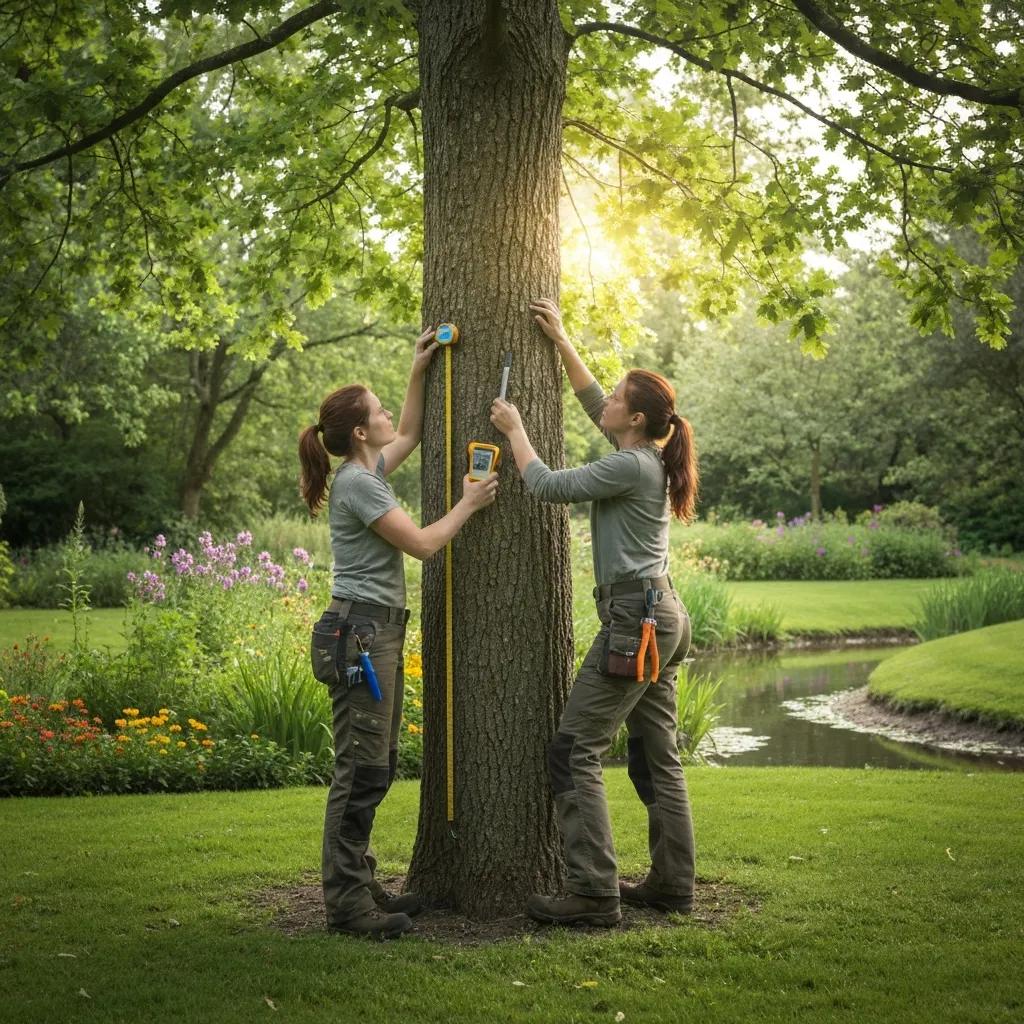 certified-arborist-assessing-tree-health-in-a-garden-a1bd6f76-7313-4a7b-a371-6fe35290cd8dwebp | Tree Service Fort Wayne Certified arborist checking tree health in a residential yard